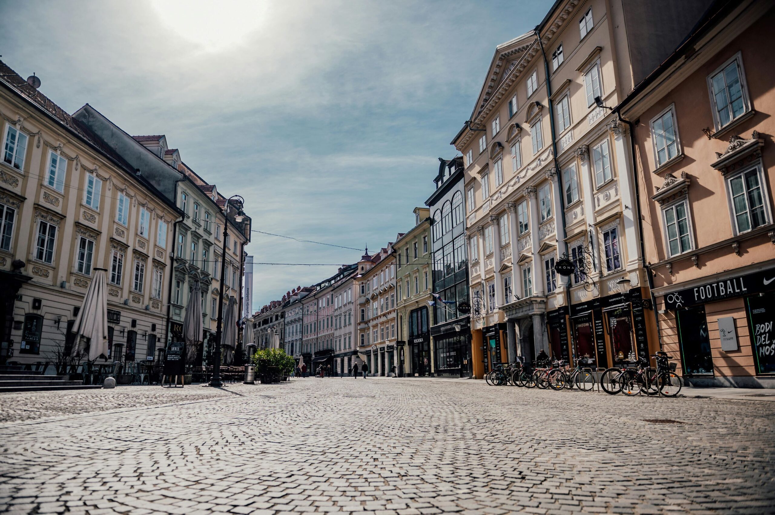 Cobbeled streets of Ljubljana