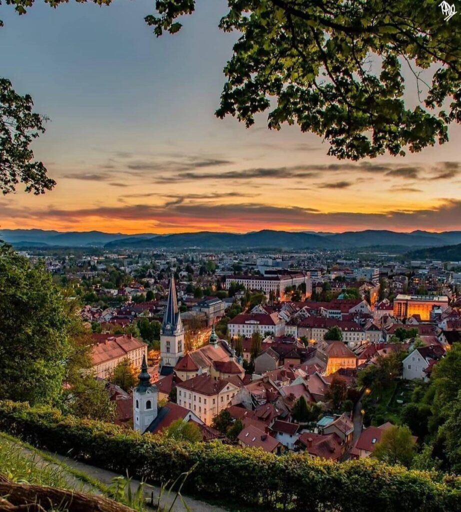 Ljubljana castle susnset